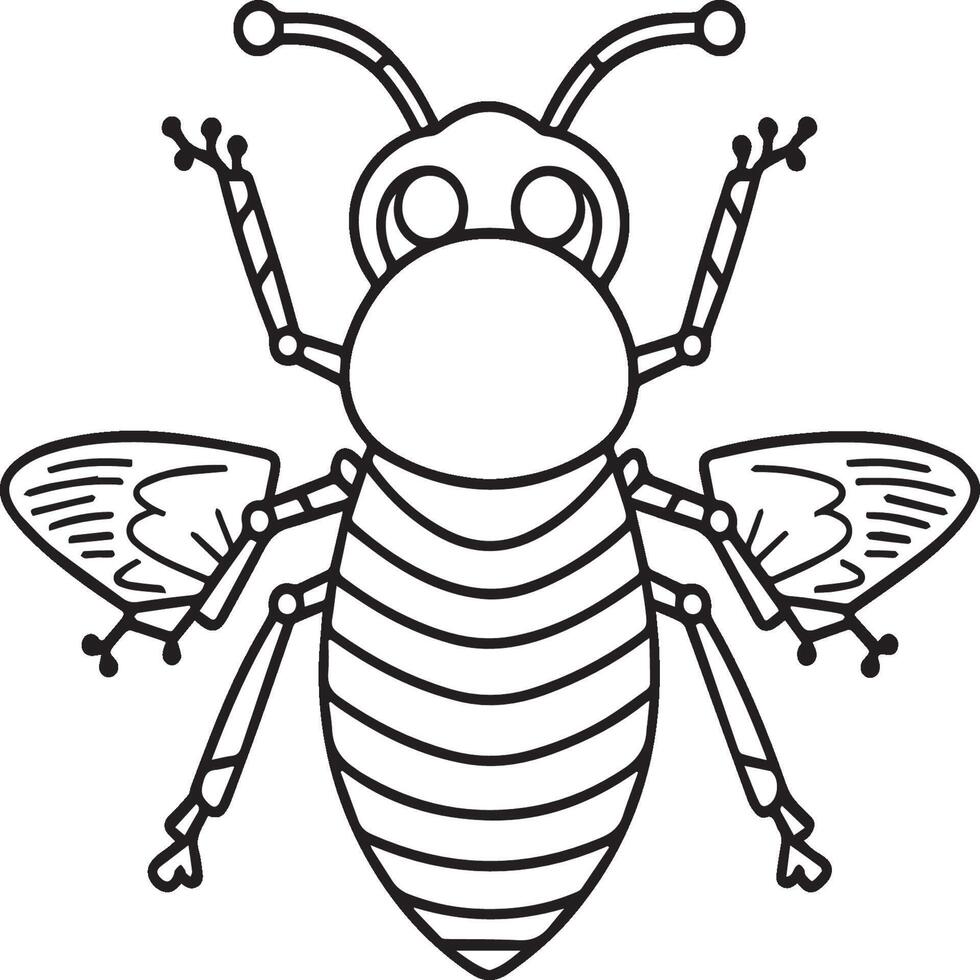 Insects coloring pages for coloring book. Insects outline vector. vector