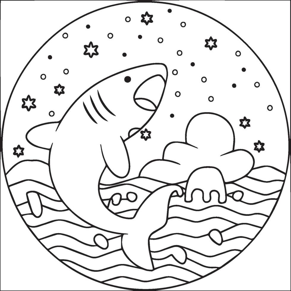 Whale Shark coloring pages. Whale Shark outline for coloring book vector