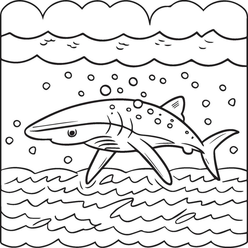 Whale Shark coloring pages. Whale Shark outline for coloring book vector