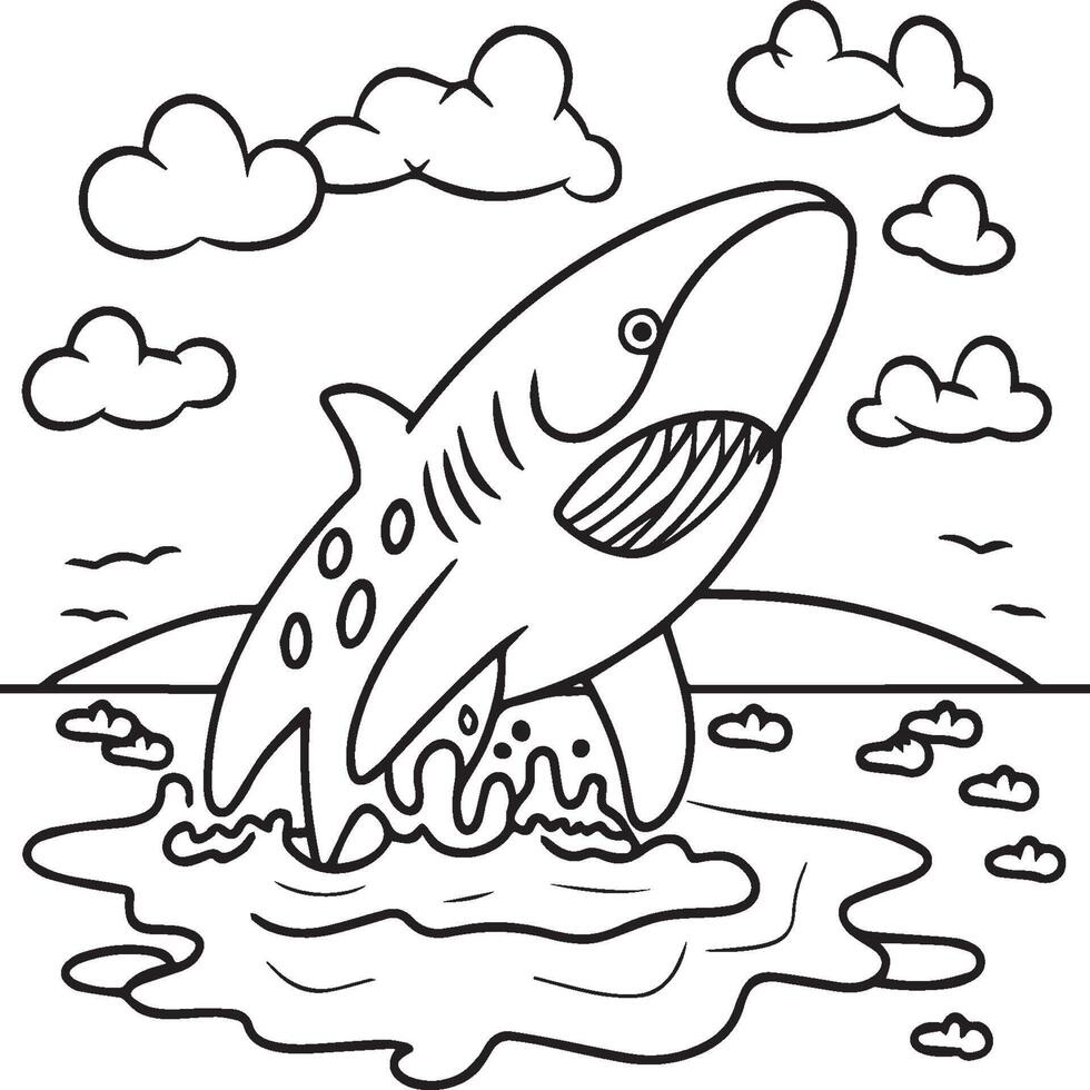 Whale Shark coloring pages. Whale Shark outline for coloring book vector