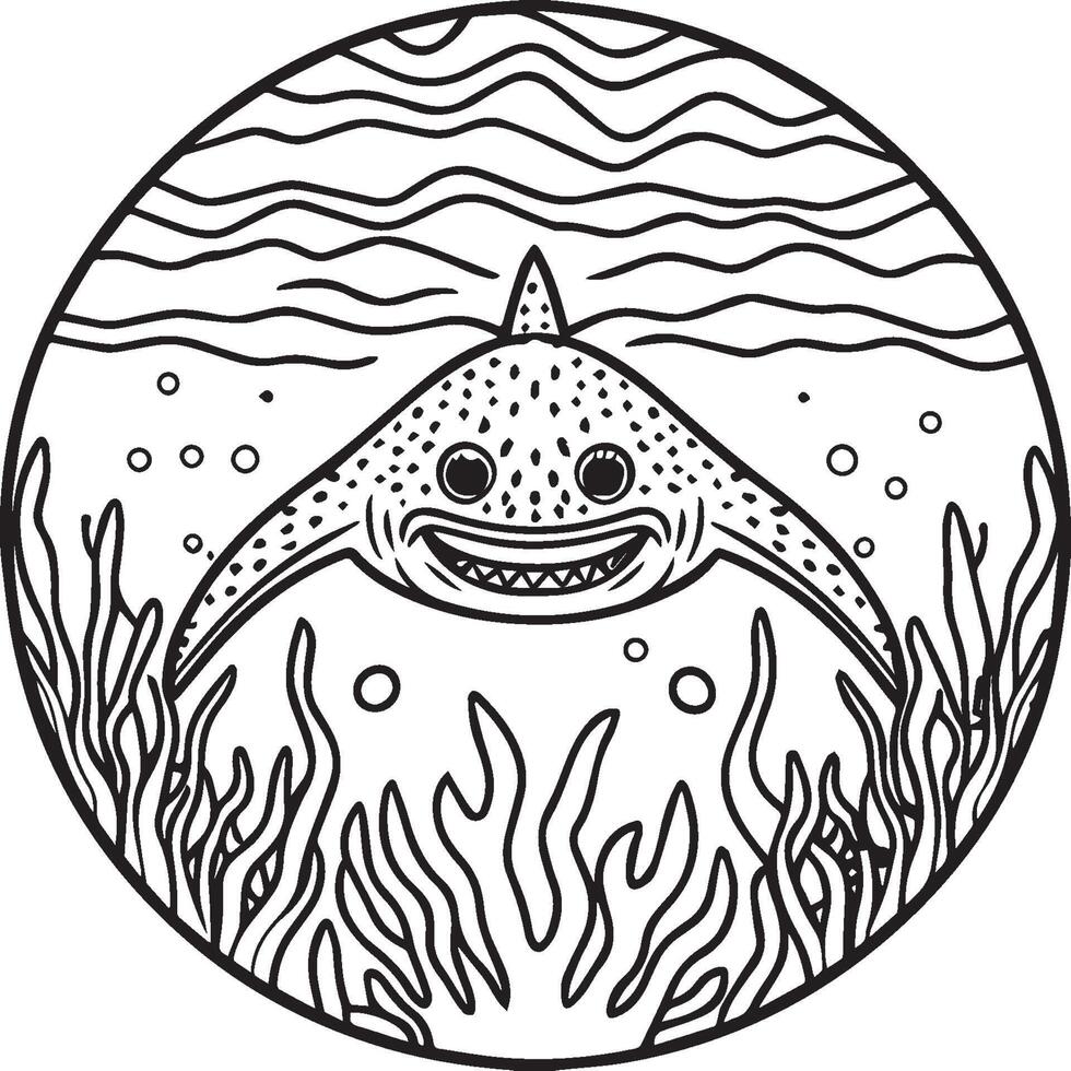 Whale Shark coloring pages. Whale Shark outline for coloring book vector