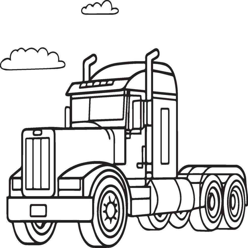 Truck coloring pages for coloring  book. Vehicles coloring pages. Vehicles outline vector