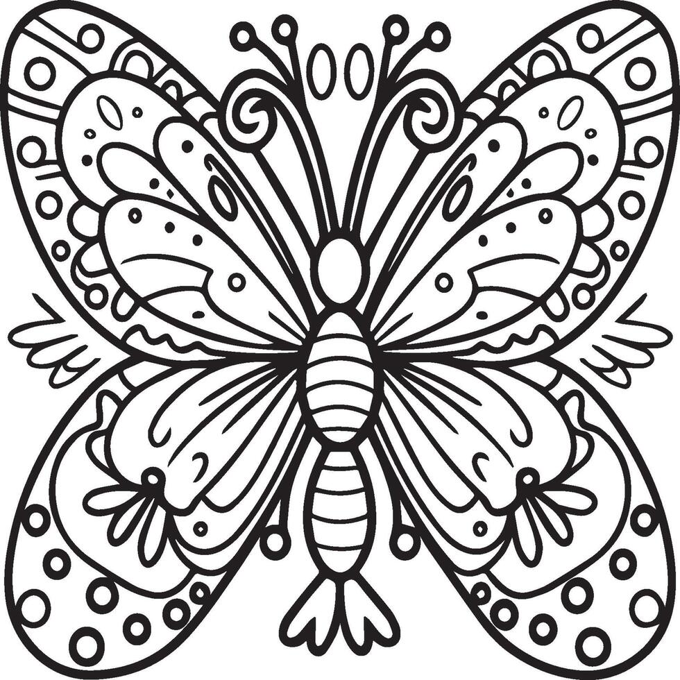 Butterflies and flowers coloring pages for coloring book vector