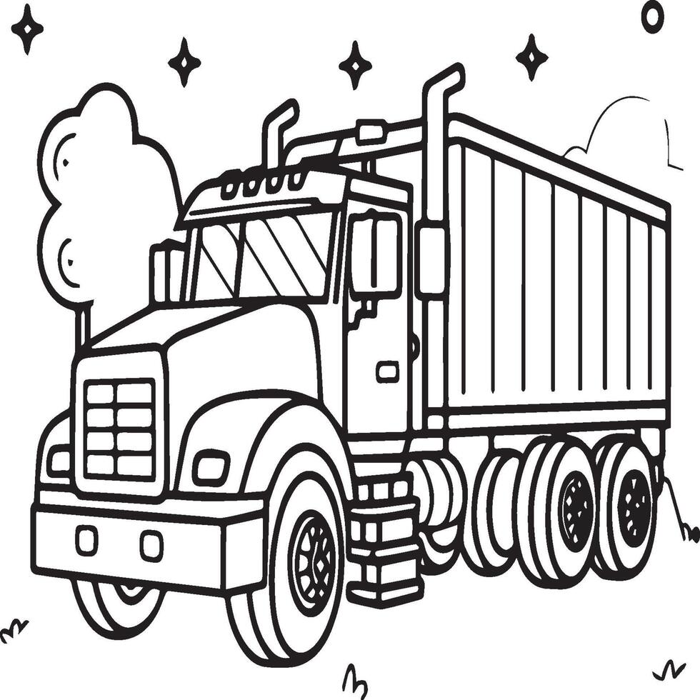 Truck coloring pages for coloring  book. Vehicles coloring pages. Vehicles outline vector