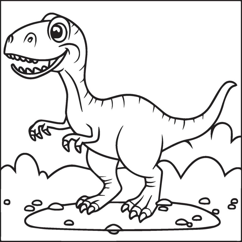 Dinosaur coloring pages. Dinosaur outline vector