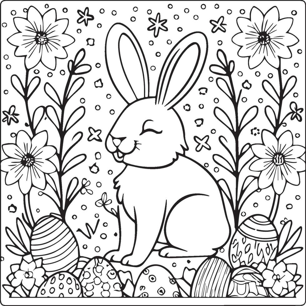 Easter coloring pages for coloring book. Easter outline. Easter coloring page. Easter egg coloring page vector