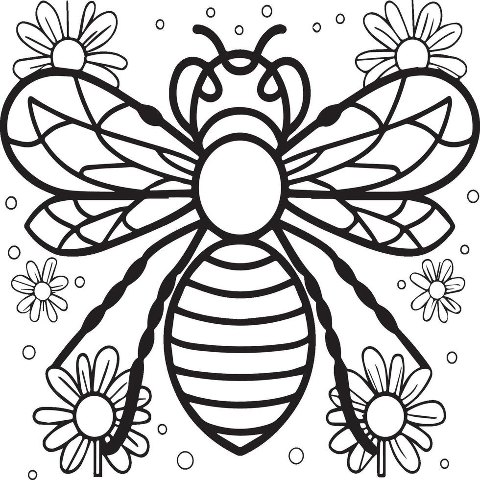 Insects coloring pages for coloring book. Insects outline vector. vector