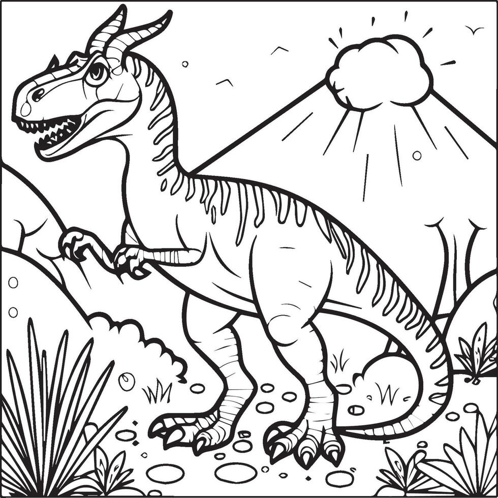 Dinosaur coloring pages. Dinosaur outline vector