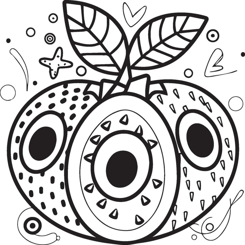 Fruits coloring pages for coloring book. Fruits outline vector