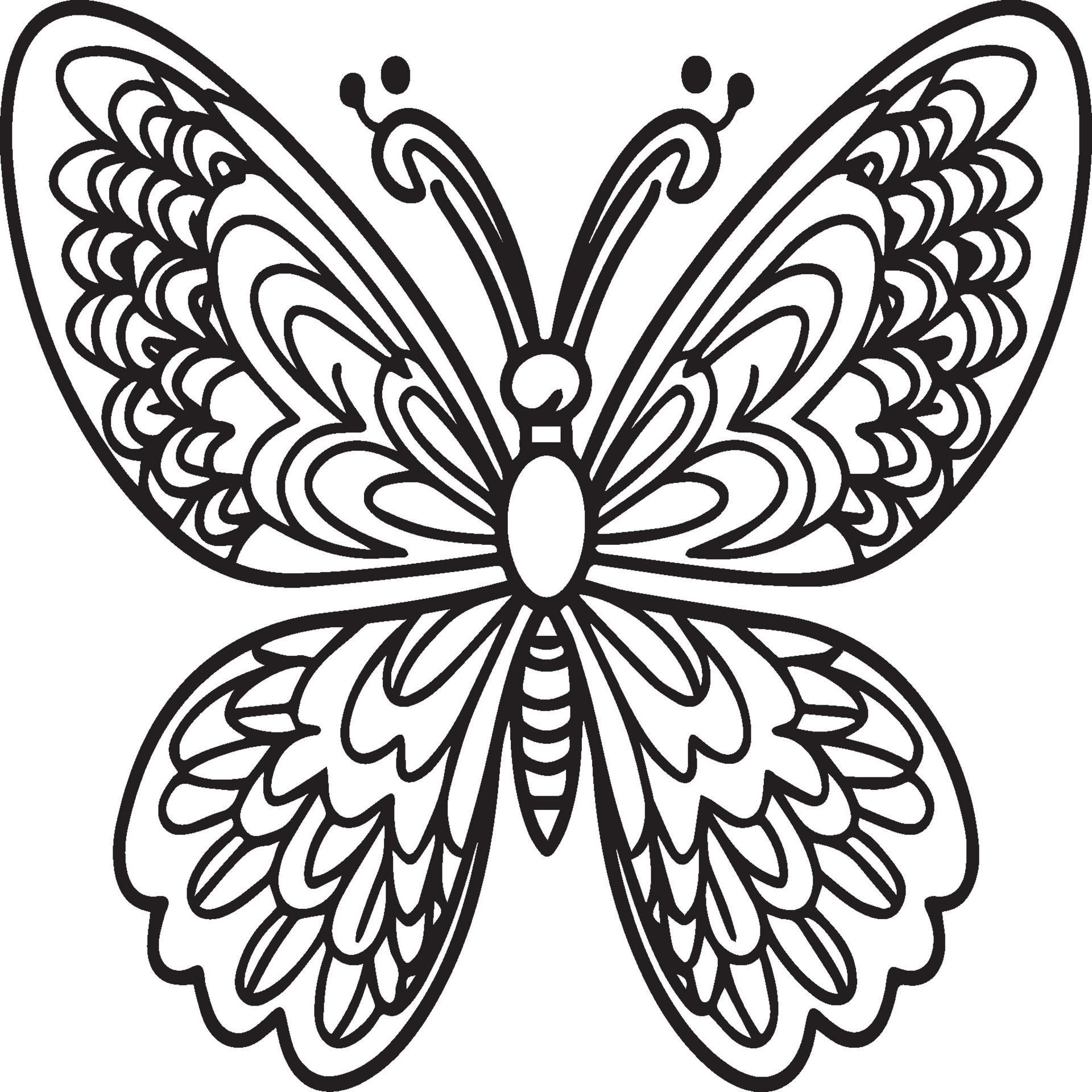 Butterflies and flowers coloring pages for coloring book 41269219