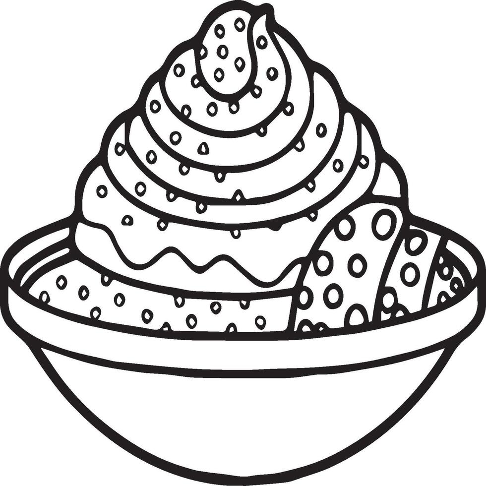 Food and Snacks Coloring pages for coloring book. Food coloring pages. Fast food coloring pages. vector
