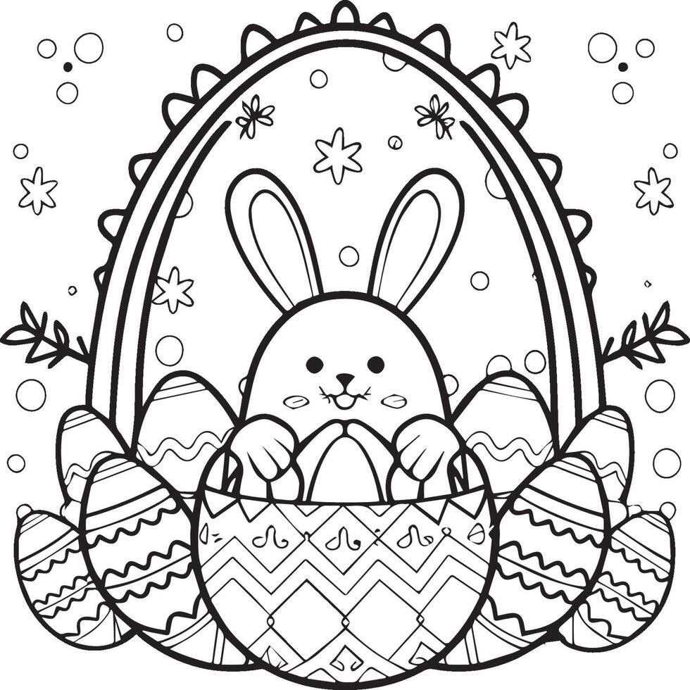 Easter coloring pages for coloring book. Easter outline. Easter coloring page. Easter egg coloring page vector