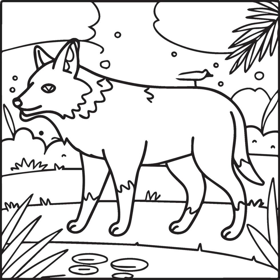 Wild animals coloring pages for coloring book. Wild animal outline vector. vector