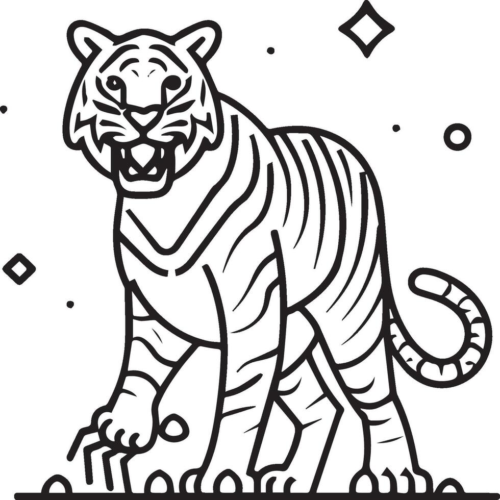 Wild animals coloring pages for coloring book. Wild animal outline vector. vector