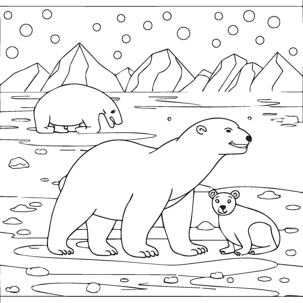 polar animales colorante paginas animales colorante paginas polar animal contorno vector