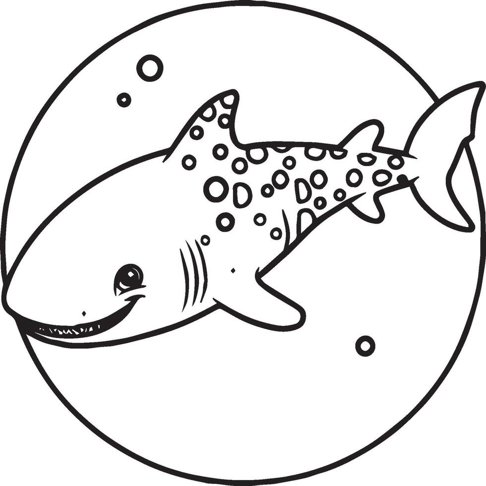 Whale Shark coloring pages. Whale Shark outline for coloring book vector