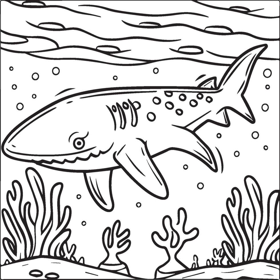 Whale Shark coloring pages. Whale Shark outline for coloring book vector