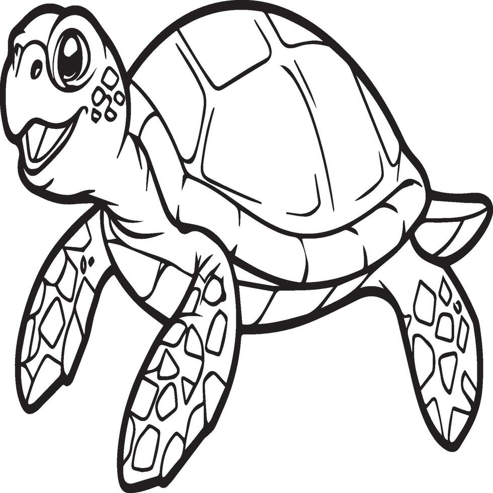 Sea Turtle coloring pages. Sea Turtle outline for coloring book vector