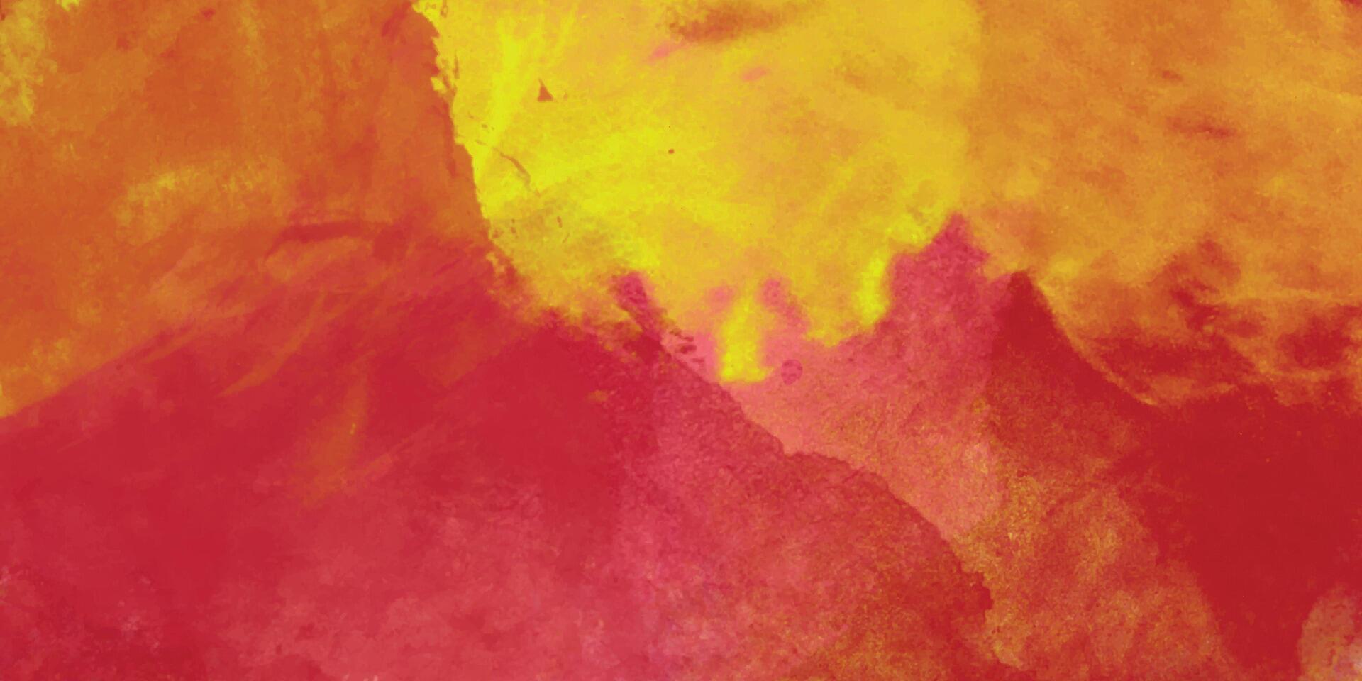 Watercolor painted texture. Red orange grunge texture. Watercolor paper texture. Abstract hot sunrise or burning fire texture. vector