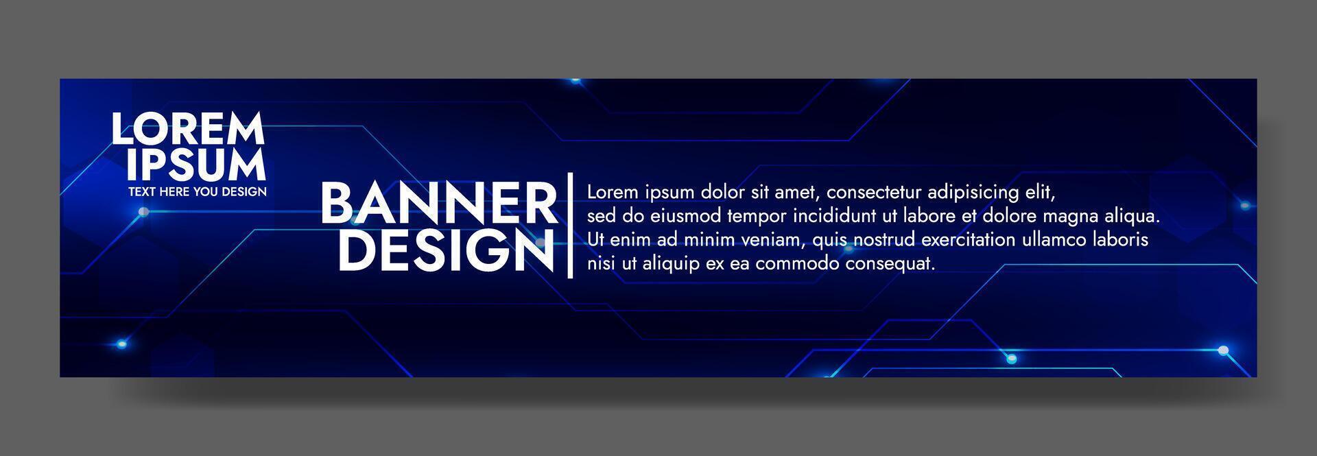 Gradient Digital technology banner. Futuristic banner for various design projects such as websites, presentations, print materials, social media posts vector