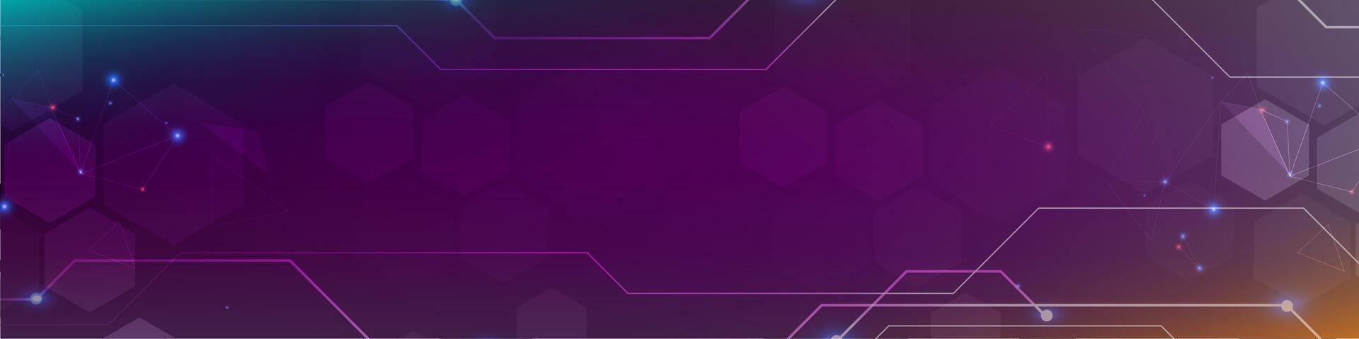 Gradient Digital technology banner. Futuristic banner for various design projects such as websites, presentations, print materials, social media posts vector