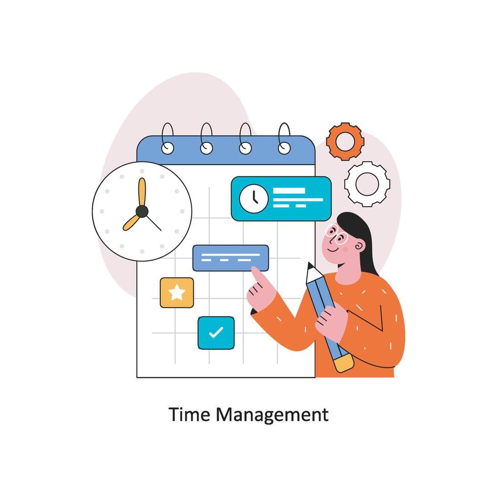 Time Management Flat Style Design Vector illustration. Stock illustration