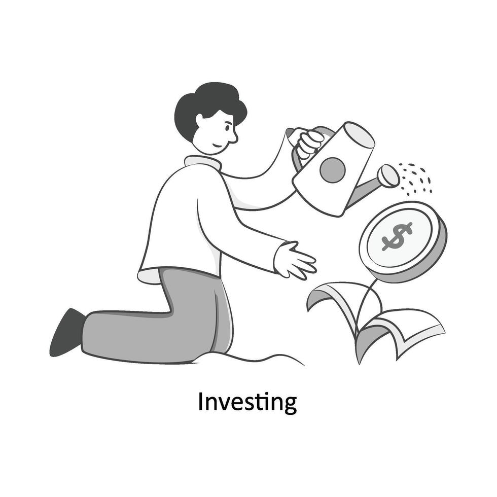 Investing Flat Style Design Vector illustration. Stock illustration