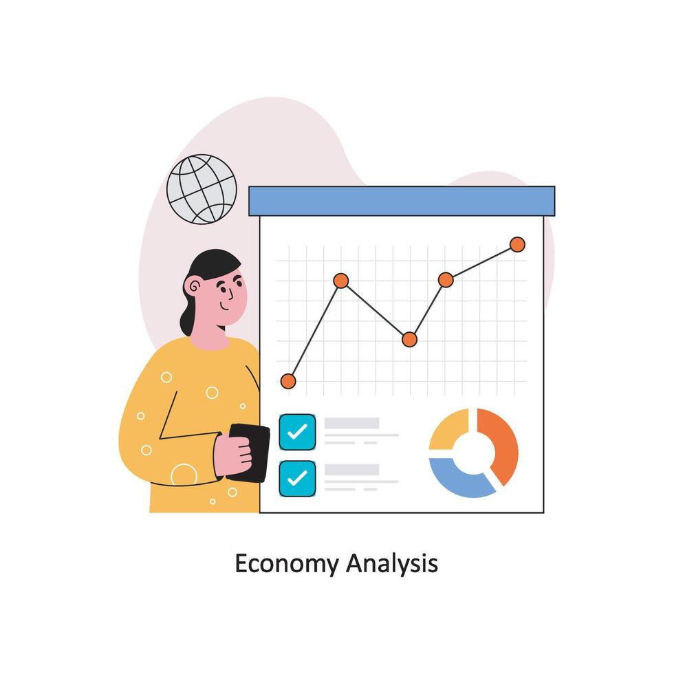 Economy Analysis Flat Style Design Vector illustration. Stock illustration