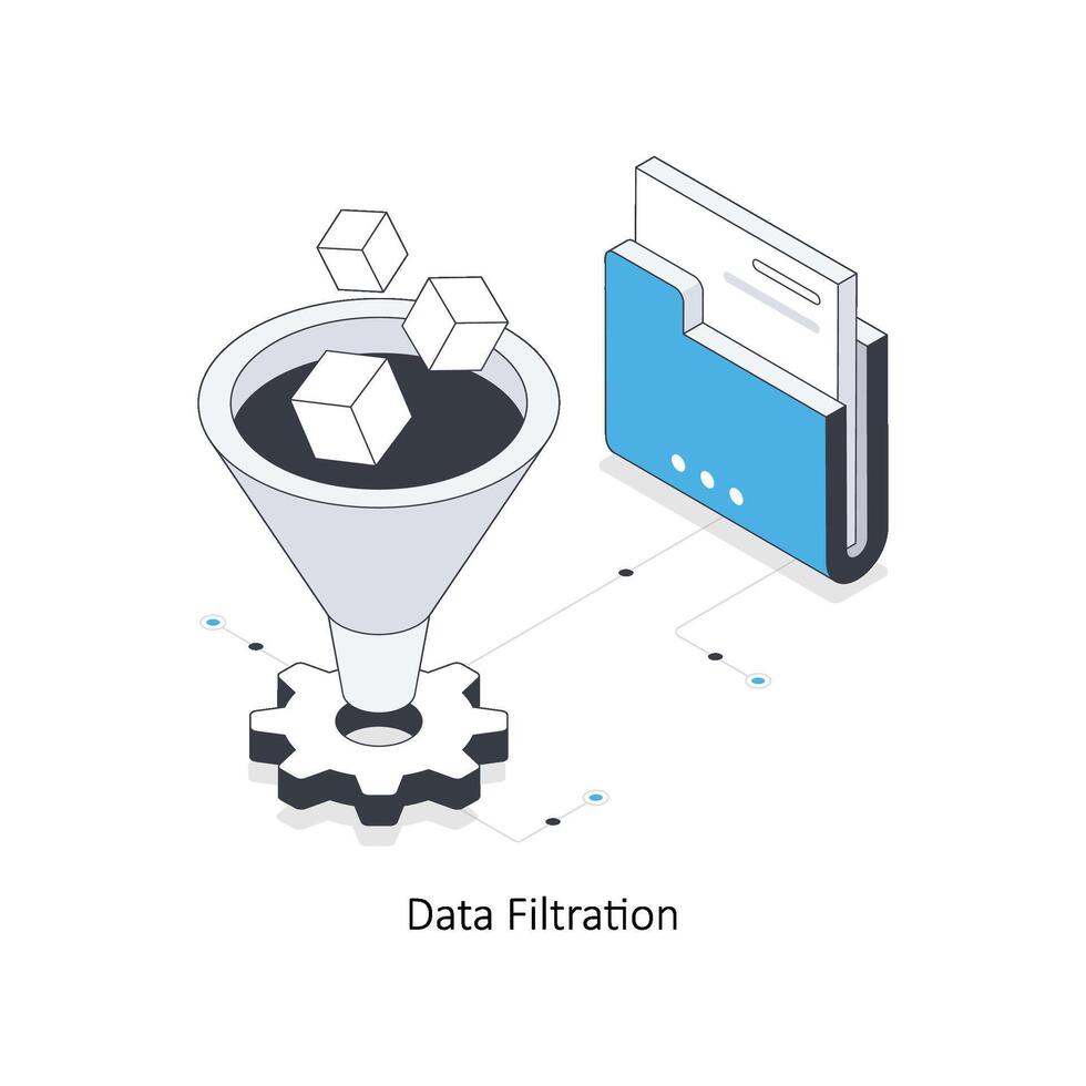 Data Filtration isometric stock illustration. EPS File stock illustration. vector