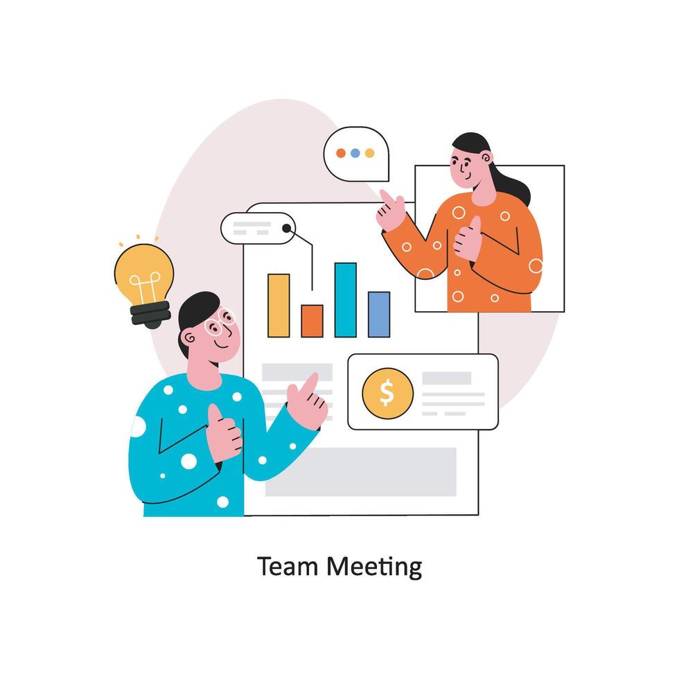 Team Meeting Flat Style Design Vector illustration. Stock illustration