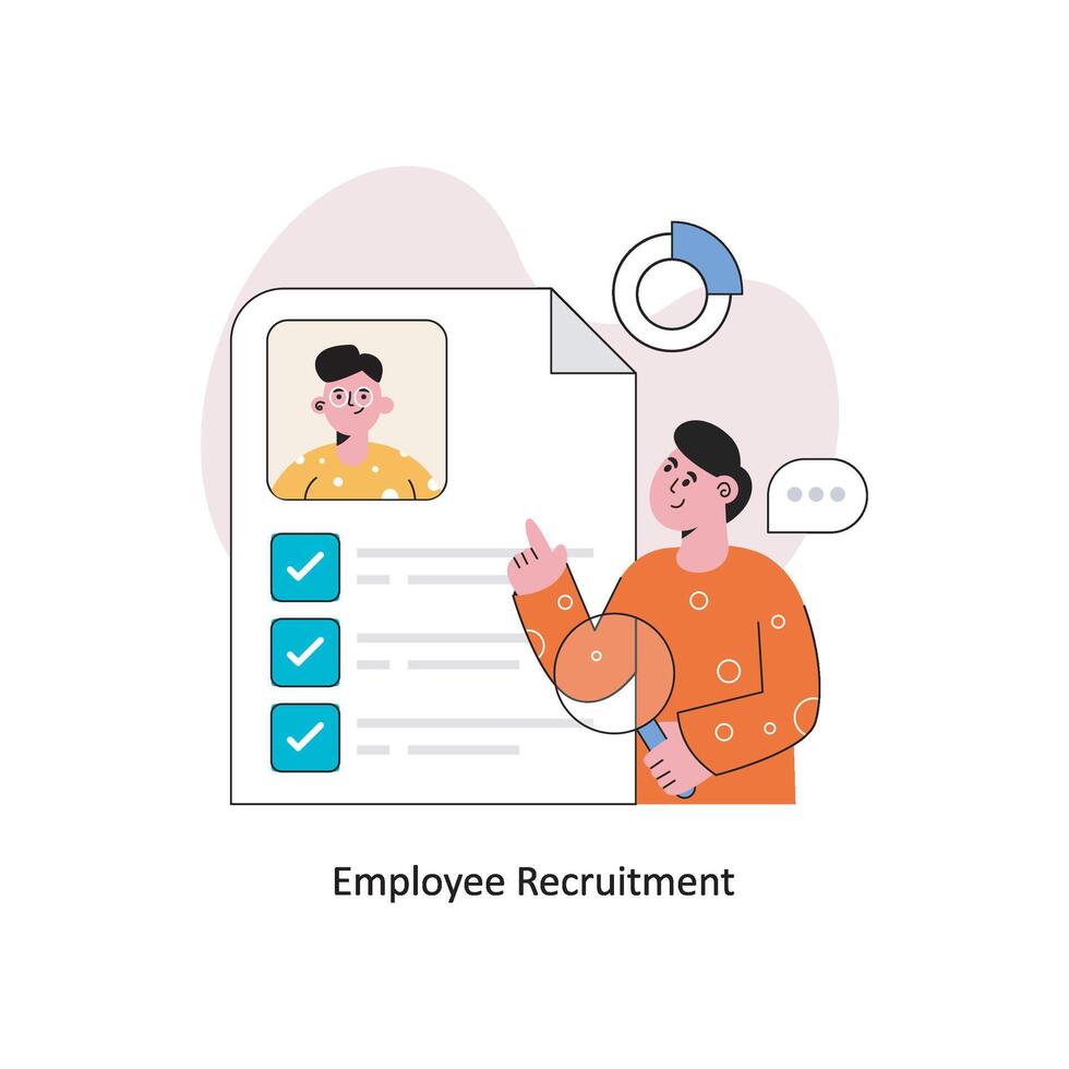 Employee Recruitment Flat Style Design Vector illustration. Stock illustration