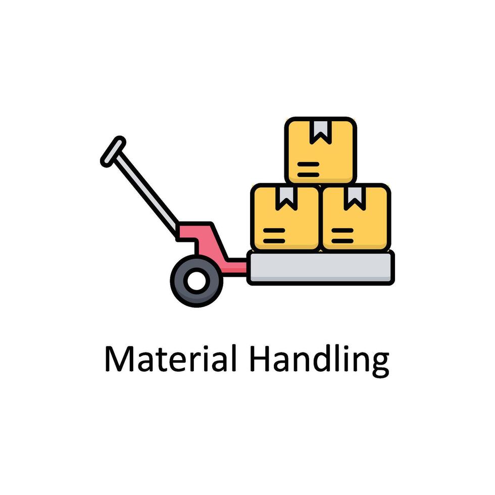 Material Handling vector filled outline icon design illustration. Manufacturing units symbol on White background EPS 10 File