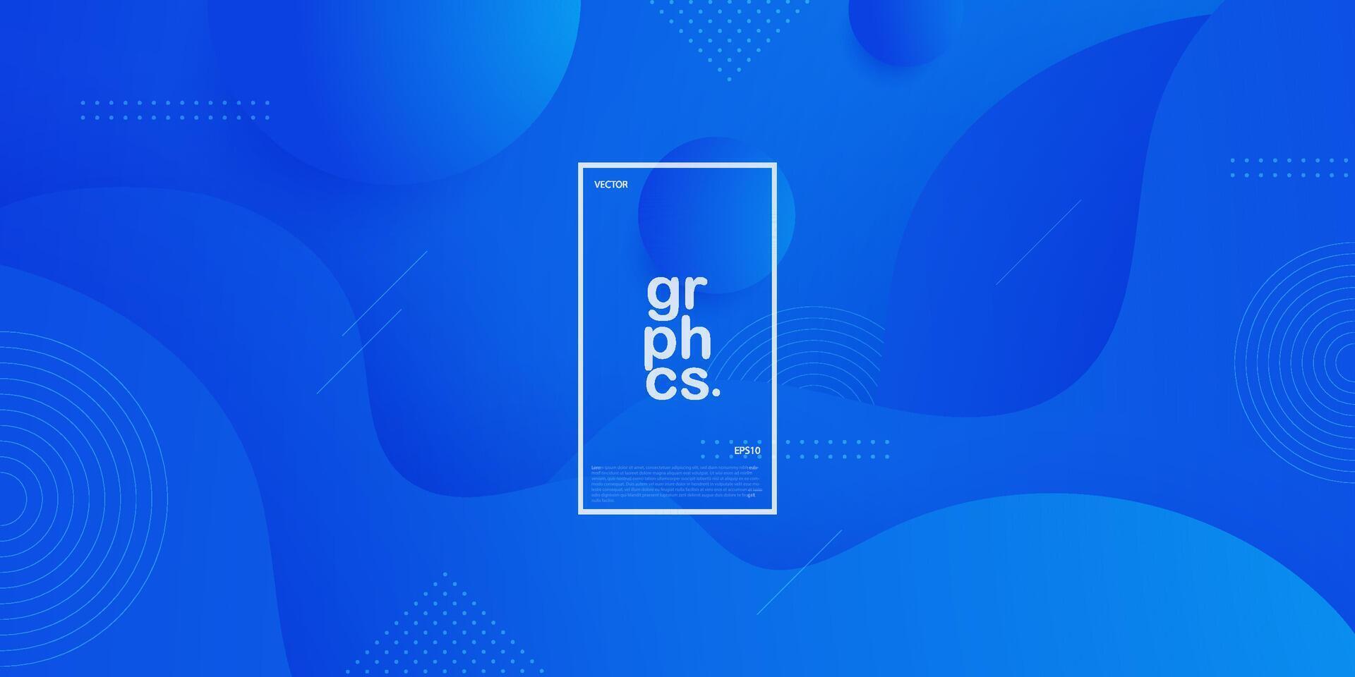 Abstract gradient wave blue background with simple shapes elements. Colorful blue design. Elegant concept. Eps10 vector