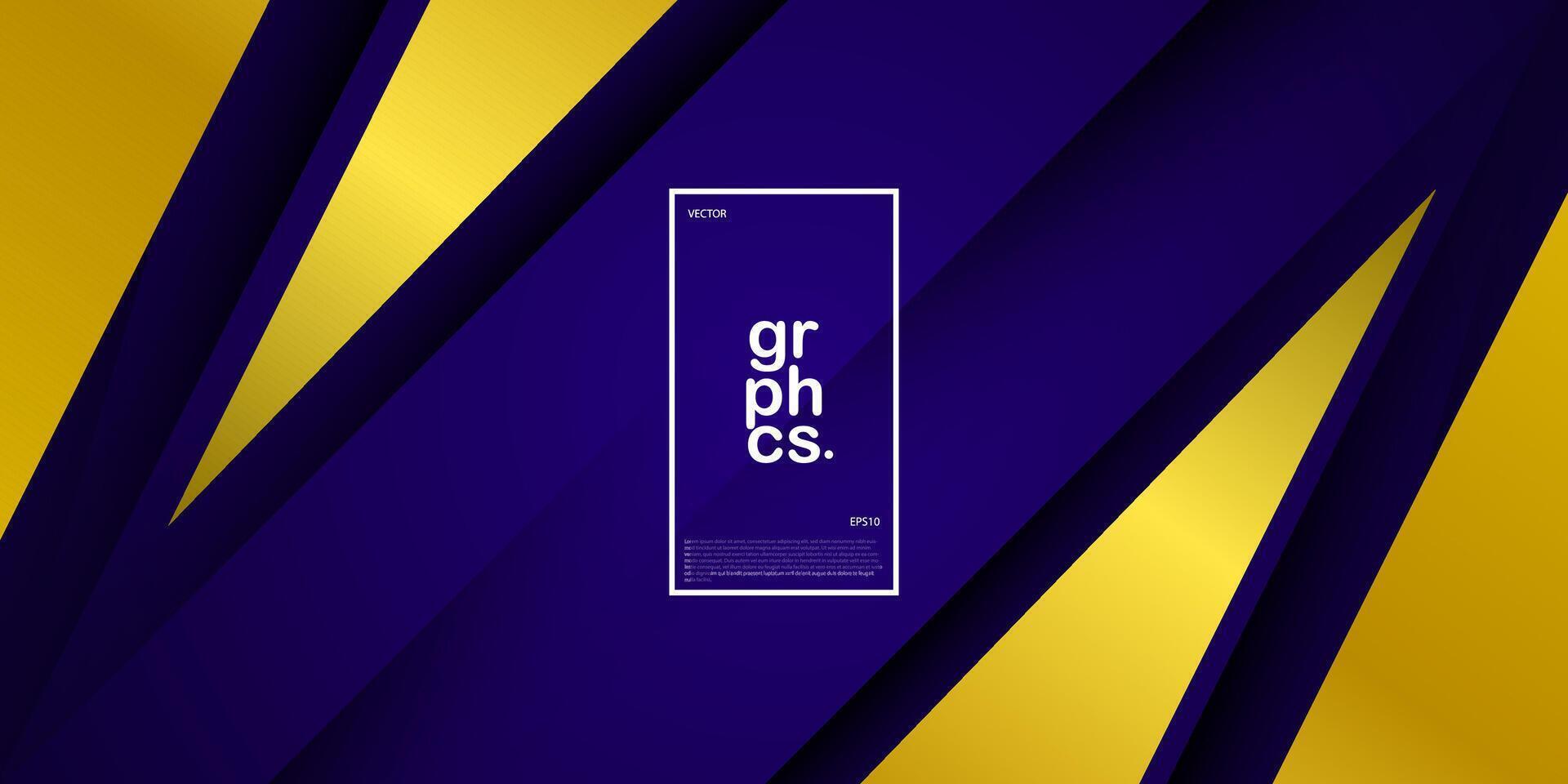 Abstract blue and gold overlap triangle background. Futuristic and elegant concept. Blue background with geometric gold shapes. Dark blue background. Eps10 vector