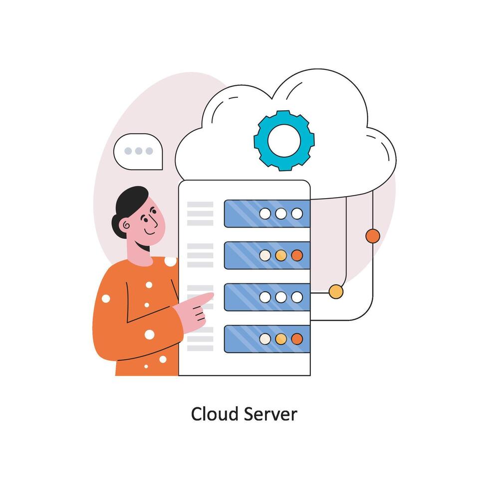 Cloud Server Flat Style Design Vector illustration. Stock illustration