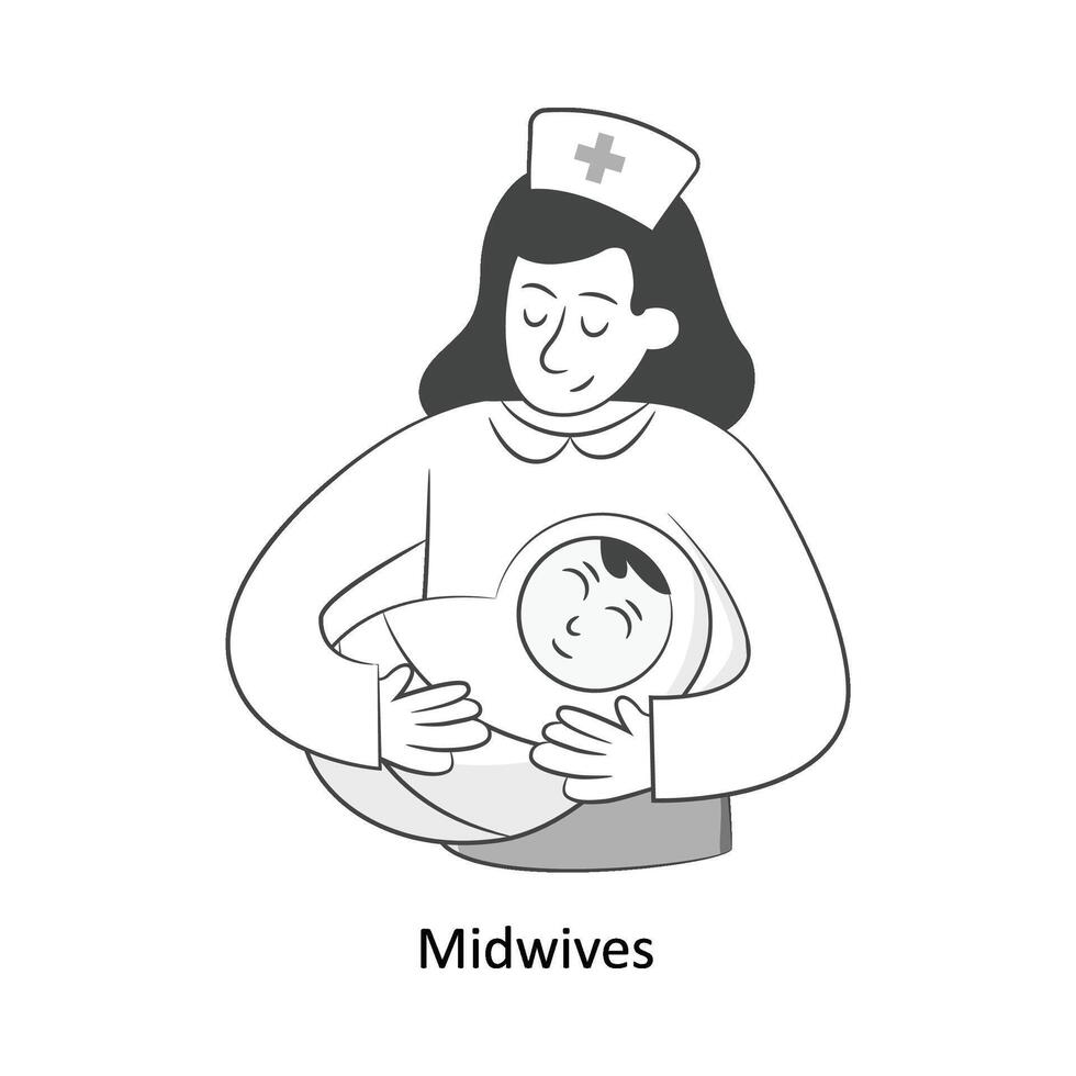 Midwives  Flat Style Design Vector illustration. Stock illustration