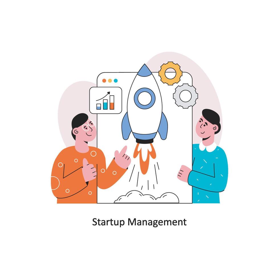 Startup Management Flat Style Design Vector illustration. Stock illustration