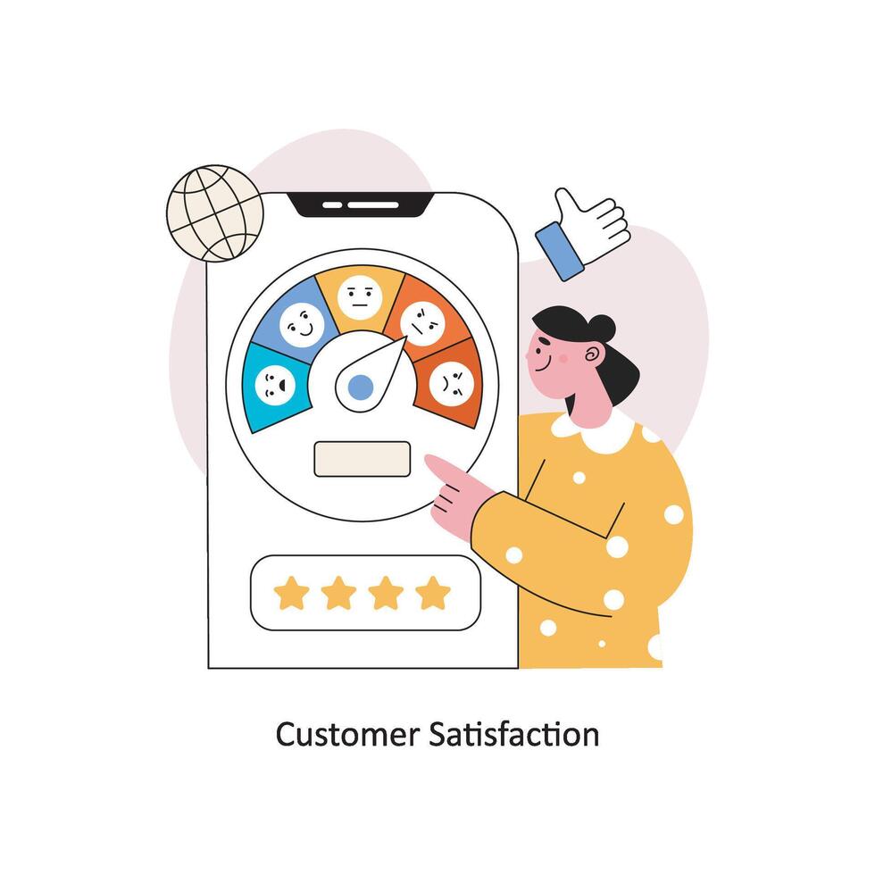 Customer Satisfaction Flat Style Design Vector illustration. Stock illustration