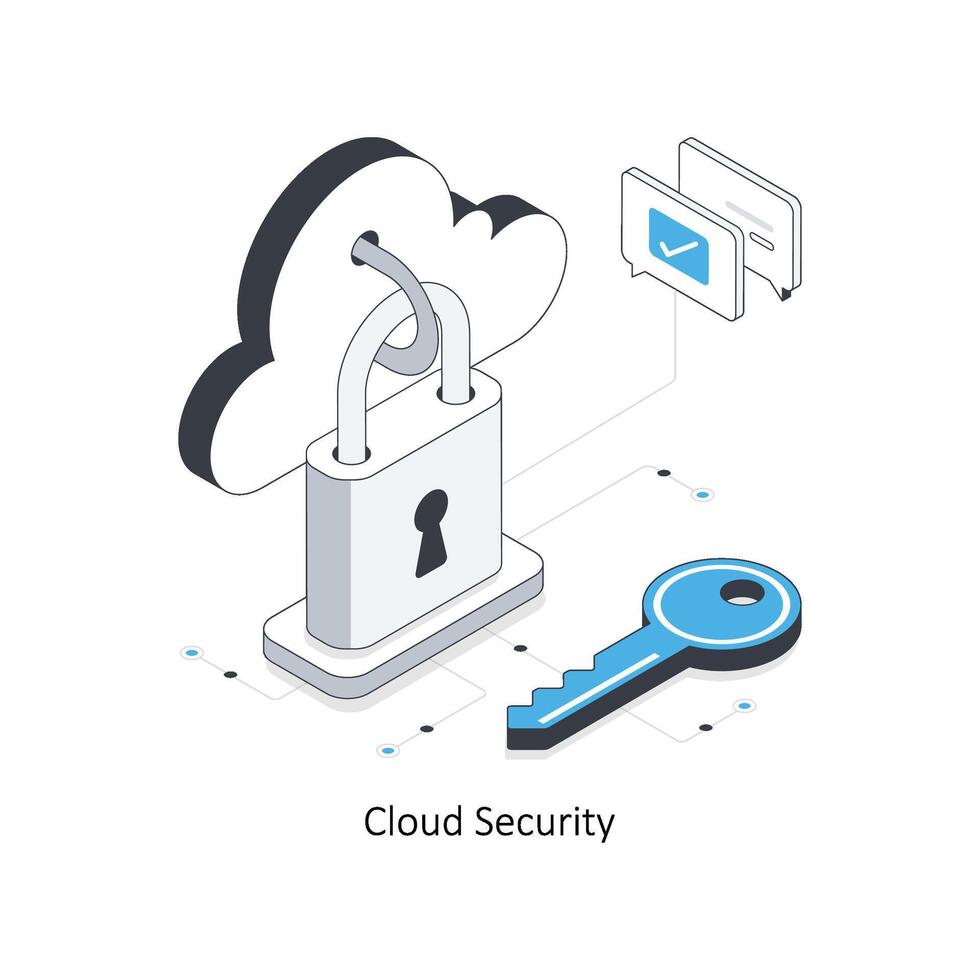 Cloud Security isometric stock illustration. EPS File stock illustration. vector