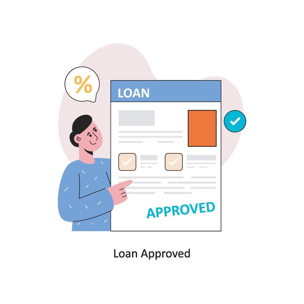 Loan Approved  Flat Style Design Vector illustration. Stock illustration