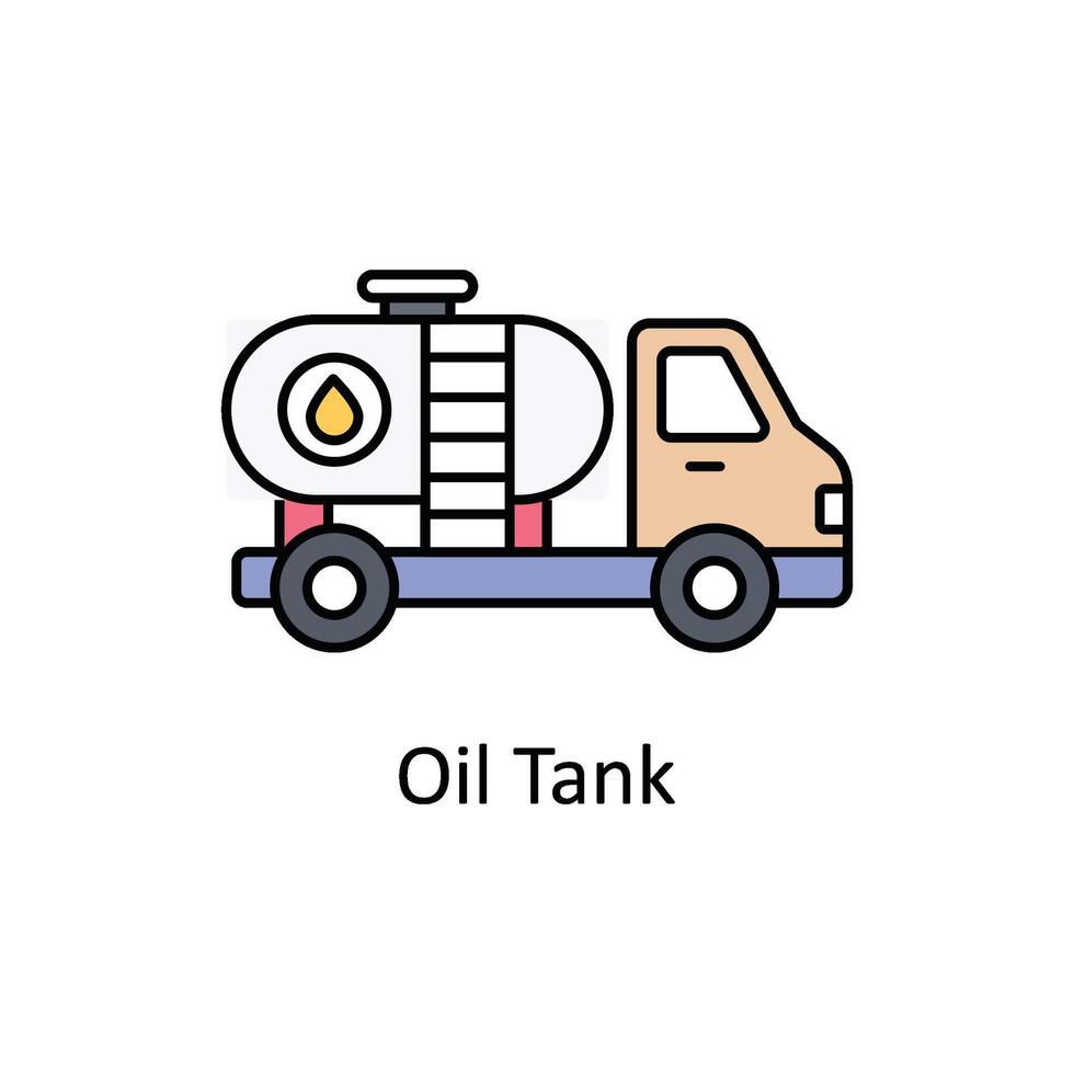 Oil Tank vector filled outline icon design illustration. Manufacturing units symbol on White background EPS 10 File