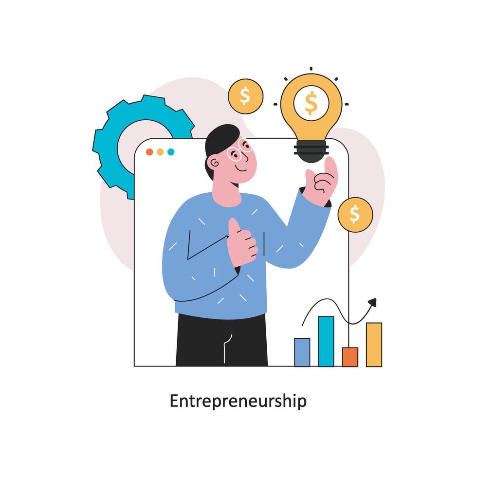 Entrepreneurship Flat Style Design Vector illustration. Stock illustration