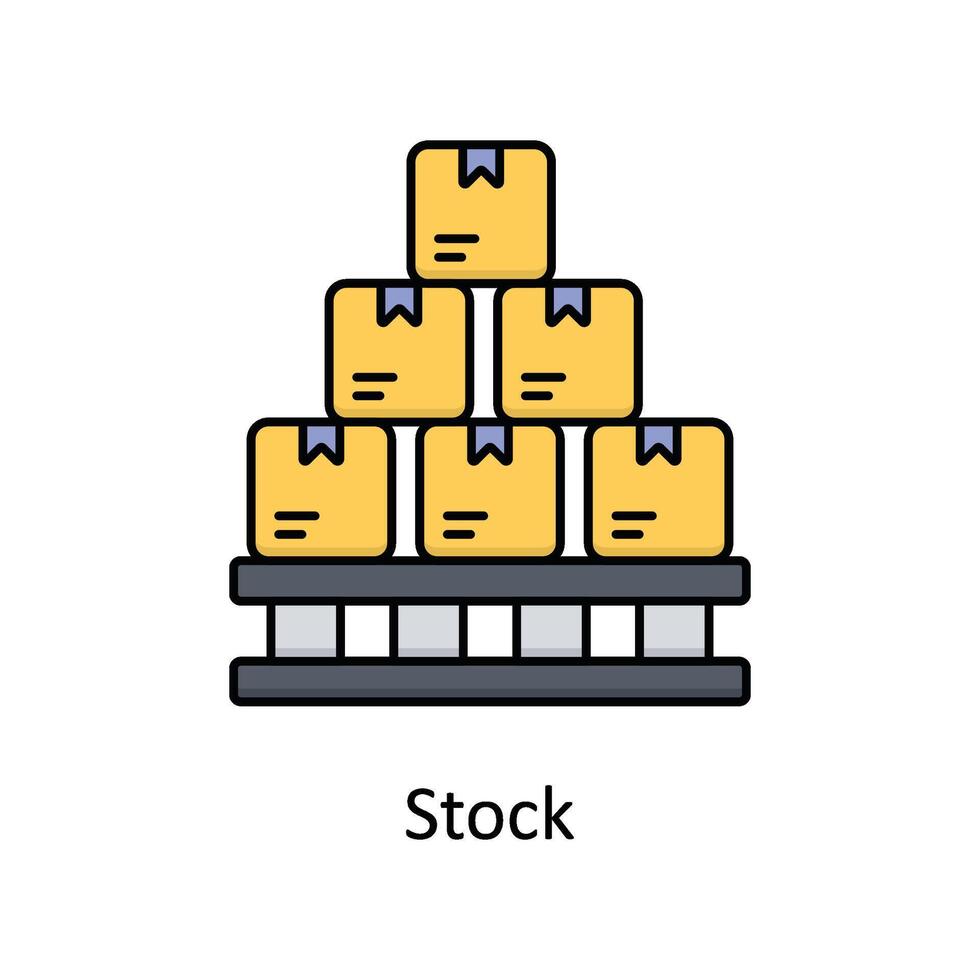 Stock  vector filled outline icon design illustration. Manufacturing units symbol on White background EPS 10 File