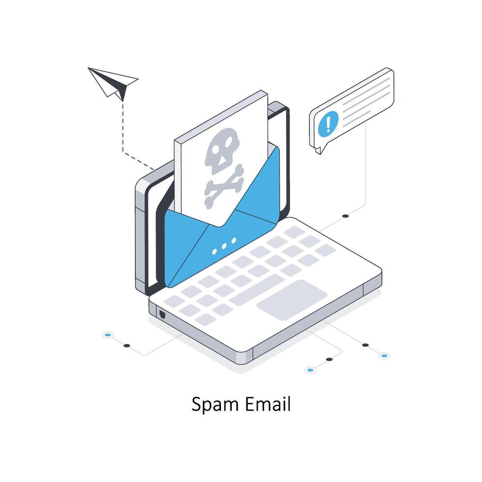 Spam Email  isometric stock illustration. EPS File stock illustration. vector