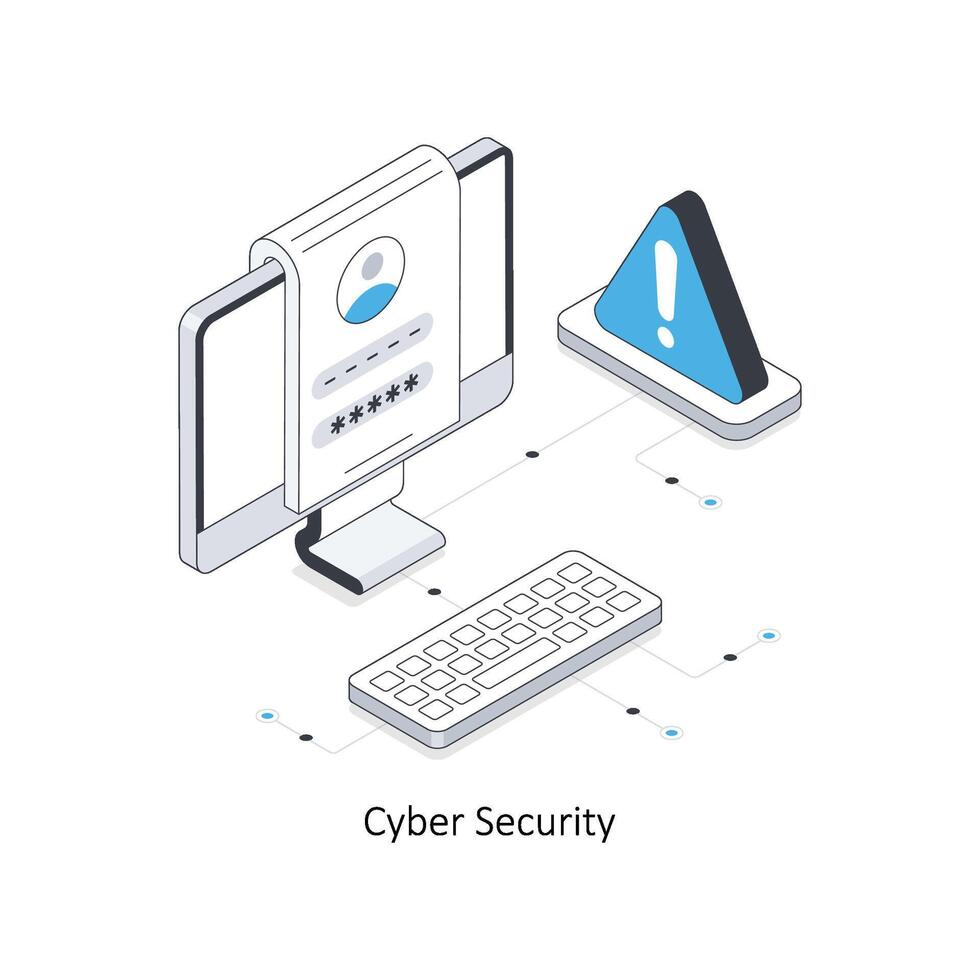 Cyber Security isometric stock illustration. EPS File stock illustration. vector