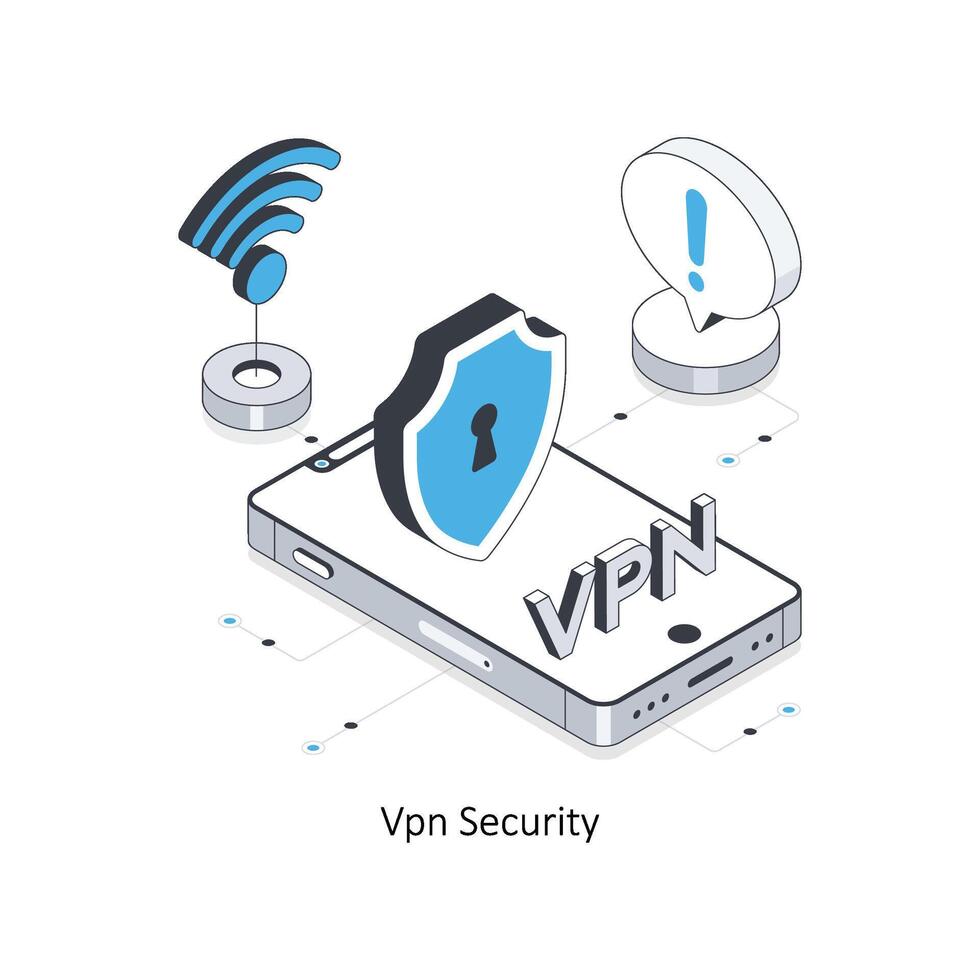 Vpn Security isometric stock illustration. EPS File stock illustration. vector