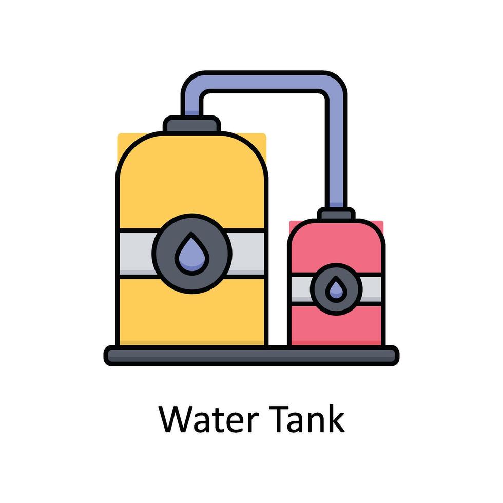 Water Tank  vector filled outline icon design illustration. Manufacturing units symbol on White background EPS 10 File