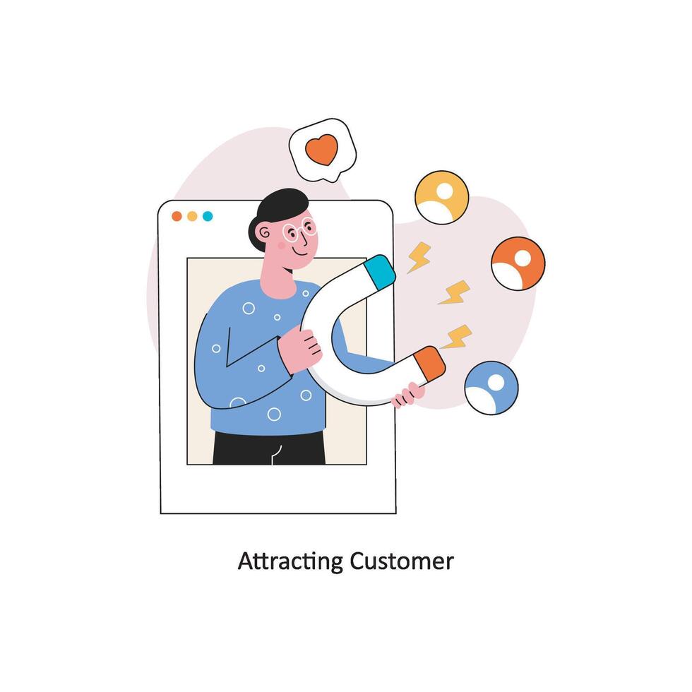 Attracting Customer Flat Style Design Vector illustration. Stock illustration