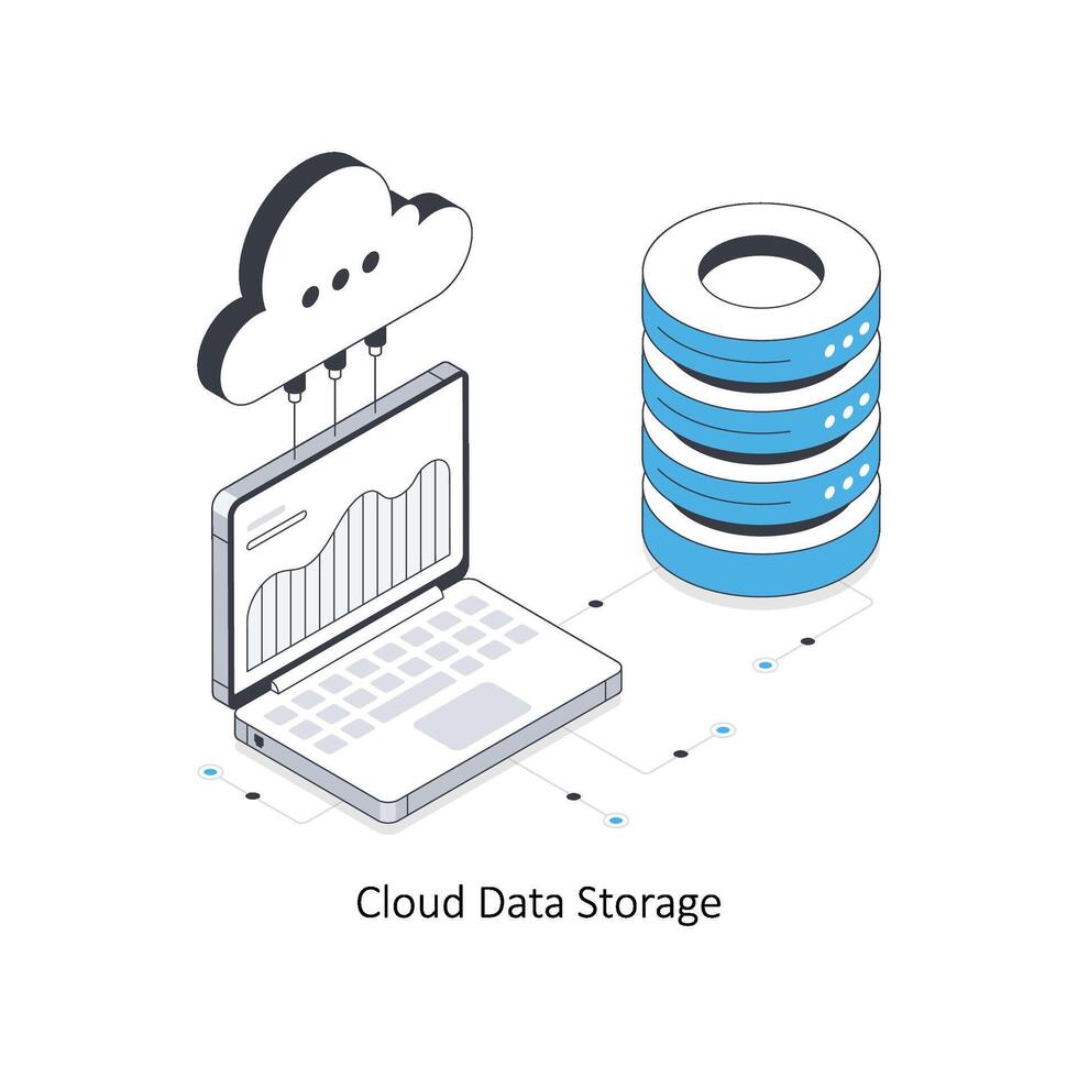 Cloud Data Storage isometric stock illustration. EPS File stock illustration. vector