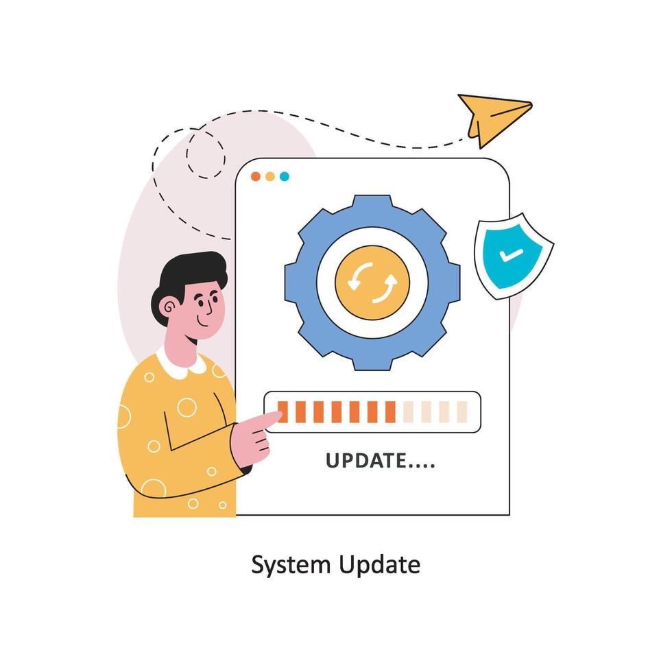 System Update Flat Style Design Vector illustration. Stock illustration